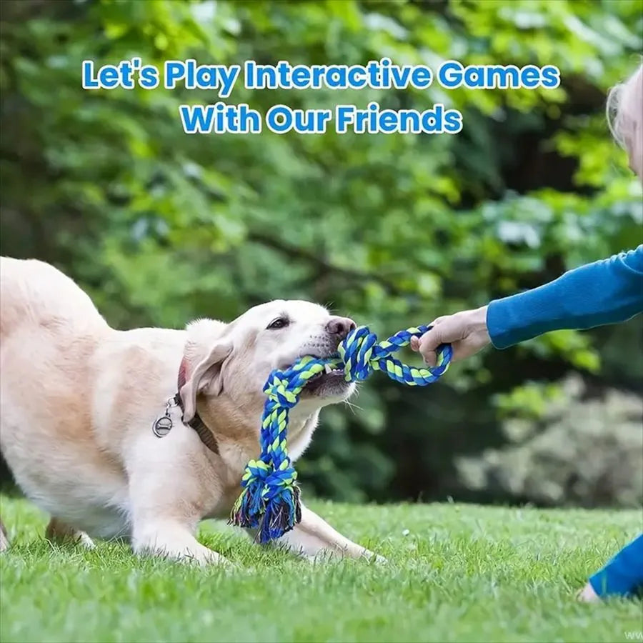 Heavy-duty cotton rope knot dog toy 77cm for large breeds dental chew tug of war play