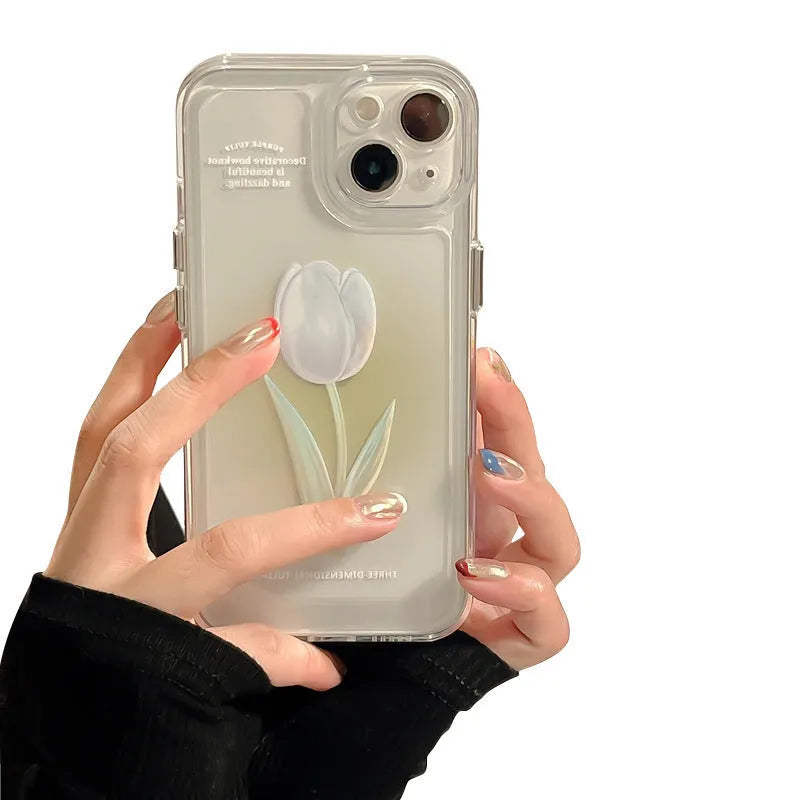 Gradient coloured all-inclusive TPU phone case for Apple iPhone models, showing shockproof design.