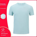Straight cut beaded round neck t-shirt in a solid colour on a hanger