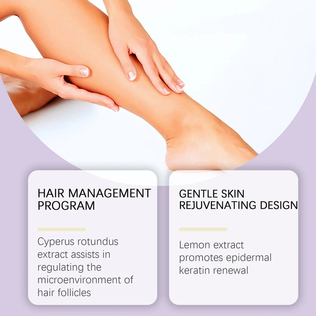 60ml bottle of fragrant hair removal treatment oil with botanical extracts
