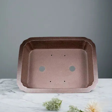 Antique rectangular breathable purple clay flowerpot, handmade classical style, for desktop or floor use