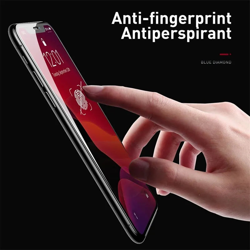 0.23mm curved tempered film for iPhone X XS 11 Pro 5.8in, black glass PET screen protector with applicator