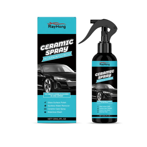 120ml spray bottle of black ceramic coating liquid for car paint protection.