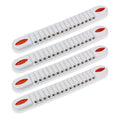 Set of four widened thickened PVC car bumper strips in black with stick-on backing for vehicle bumper protection