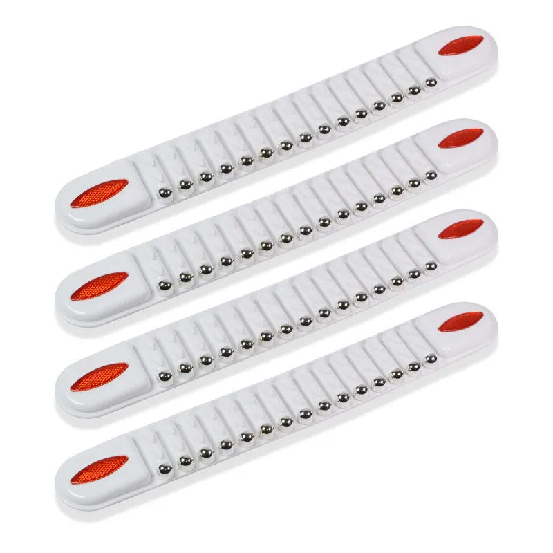 Set of four widened thickened PVC car bumper strips in black with stick-on backing for vehicle bumper protection