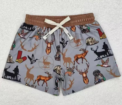 Children's straight-leg sports casual shorts in polyester, shown in one of six available colours.