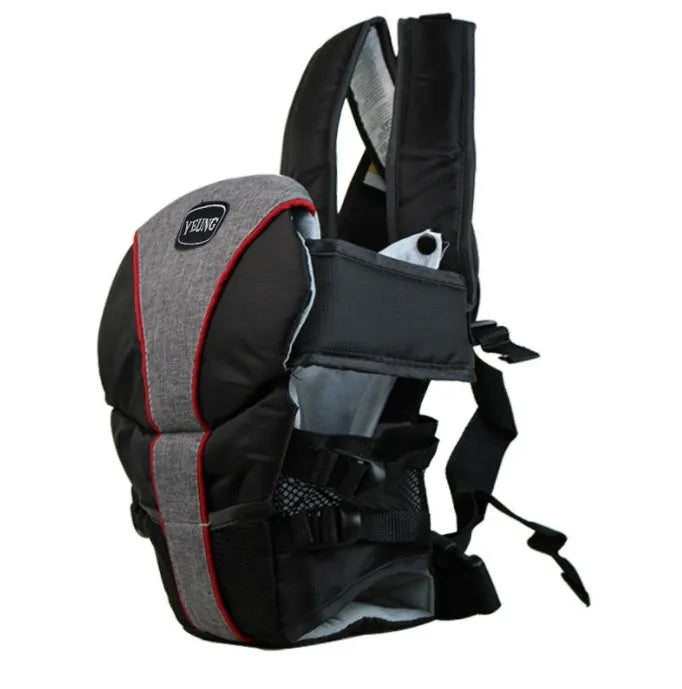 Double-shoulder baby carrier in blue colour with front-facing position