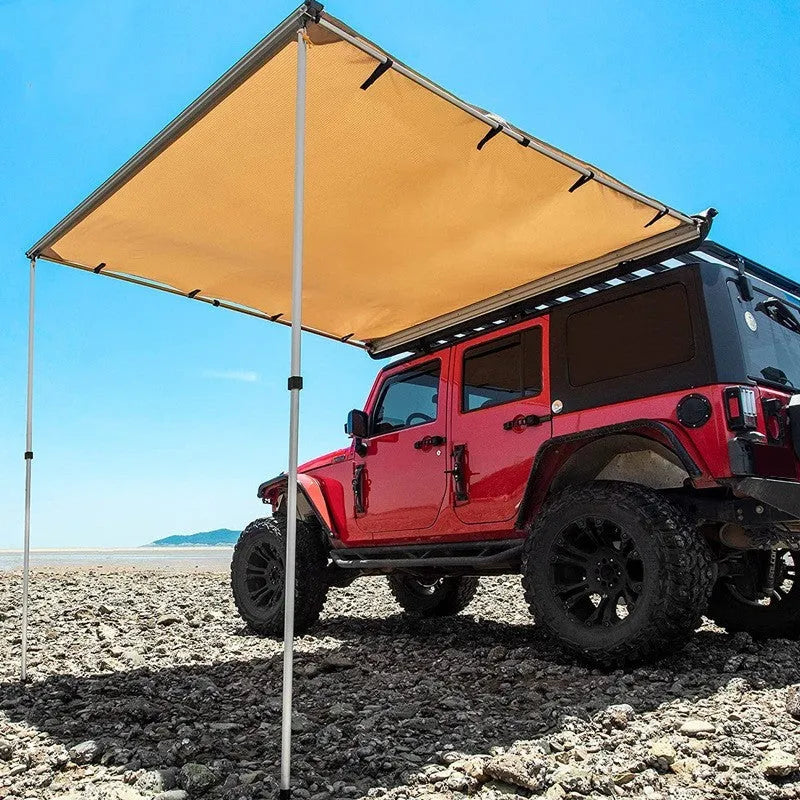Black glue rainproof two-bedroom tent with aluminium poles on grass