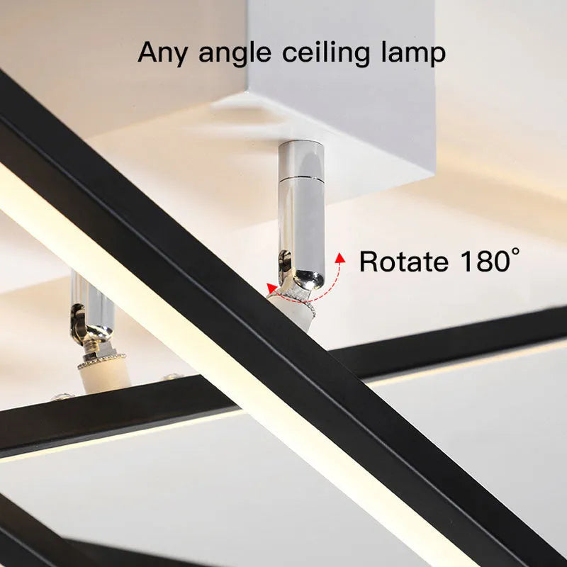 Modern wave-style six-head LED ceiling light in black or gold finish with ceramic construction