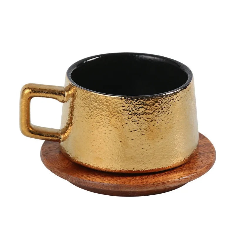 Afternoon tea gift tumbler coffee cup suit with gold-plated gift box packaging