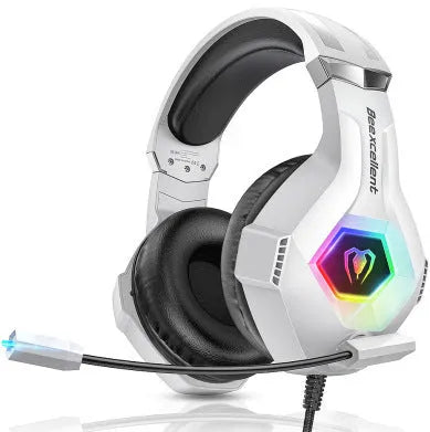 Thunder Wear luminous gaming headset with 50mm drivers and omnidirectional microphone in black with coloured accents