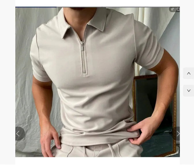 Men's casual short sleeve digital print polo shirt in polyester fabric with loose fit