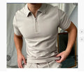 Men's casual short sleeve digital print polo shirt in polyester fabric with loose fit