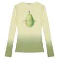 Women's gradient flower long-sleeved T-shirt in polyester available light pink yellow green