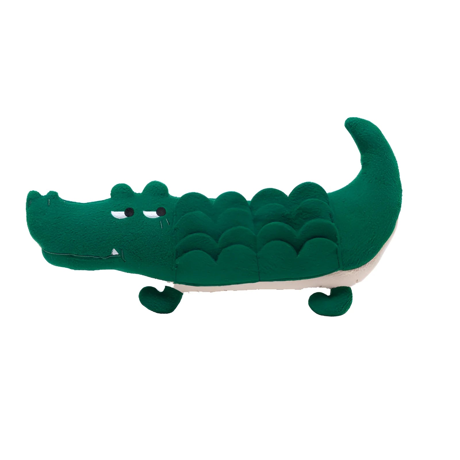 Green plush toy dog measuring 35 cm, a lightweight interactive pet toy for children.