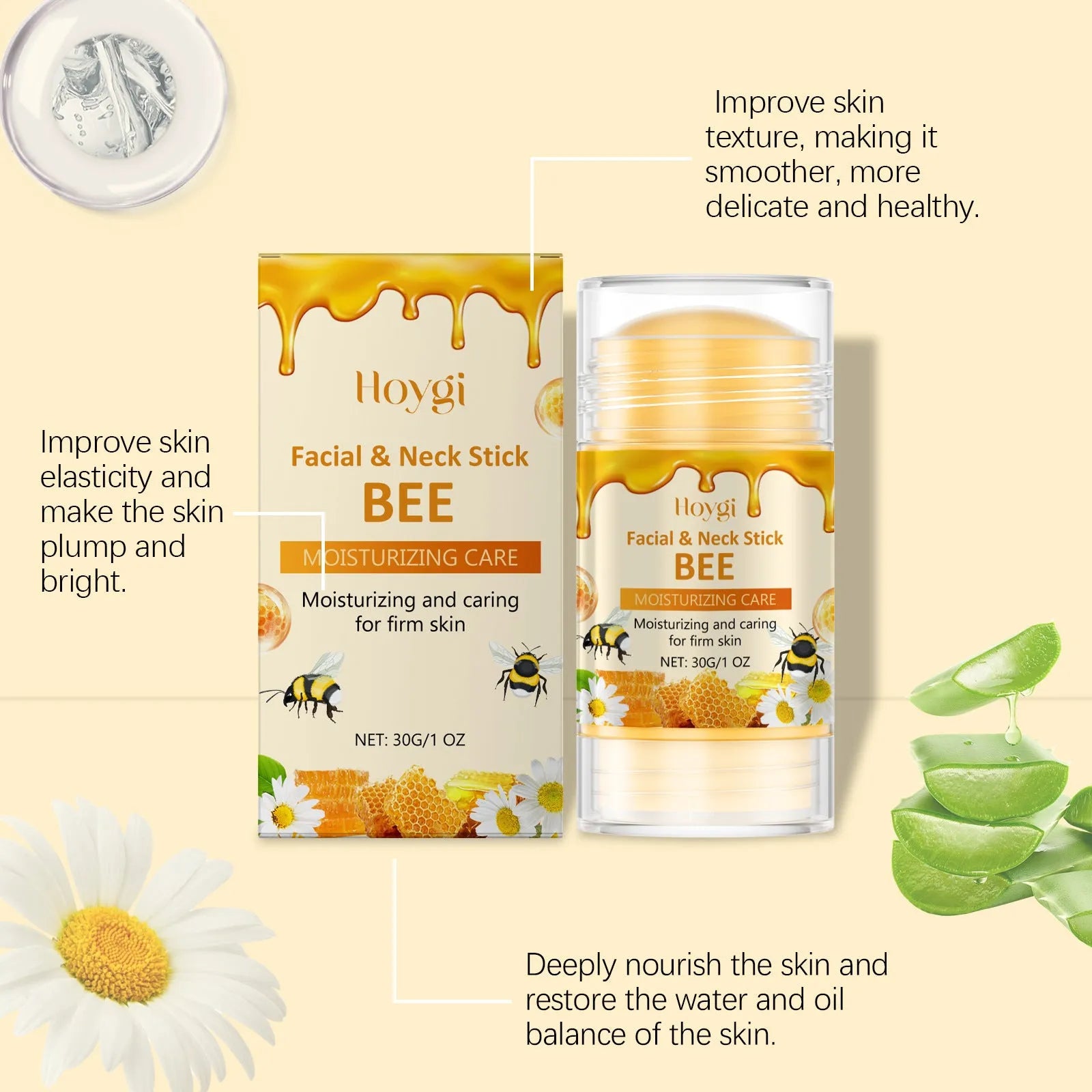 30g essence stick for moisturising facial skin with vitamin E and natural extracts