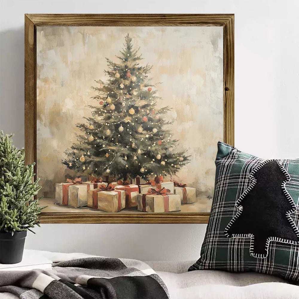 Double-layer pine wooden photo frame, 20x20cm square, modern simplicity, for office, temple, or home decoration