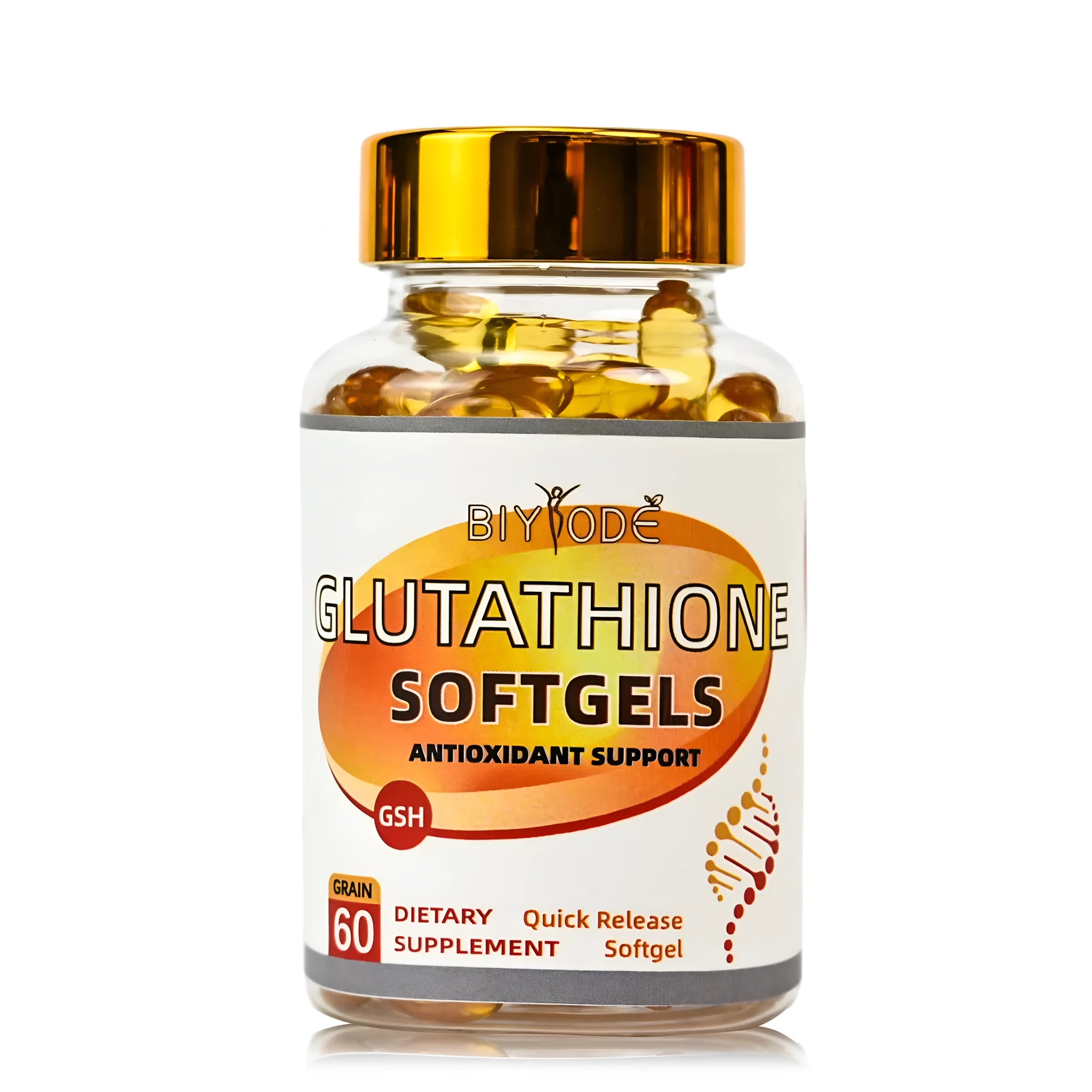 Biyode glutathione and collagen softgels bottle with 60 softgels for skin care supplement