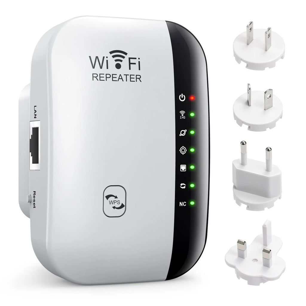 WiFi network extender with 10km range, WPS button, 2.4GHz, ABS body, black colour