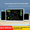 19-inch rechargeable LCD drawing board for children in blue and white colour.