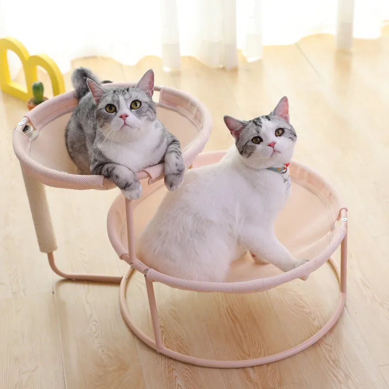 Pet hammock cat bed 45x45x40cm in beige winter model for indoor use