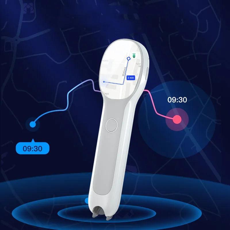 White universal reading pen with translation functions and USB charging cable