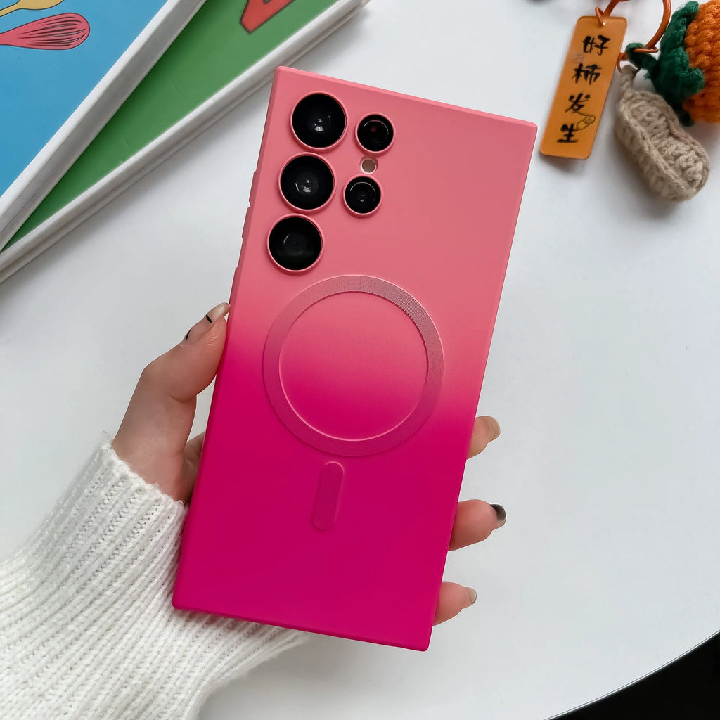 Magnetic gradient TPU phone case for Samsung in blue red colour