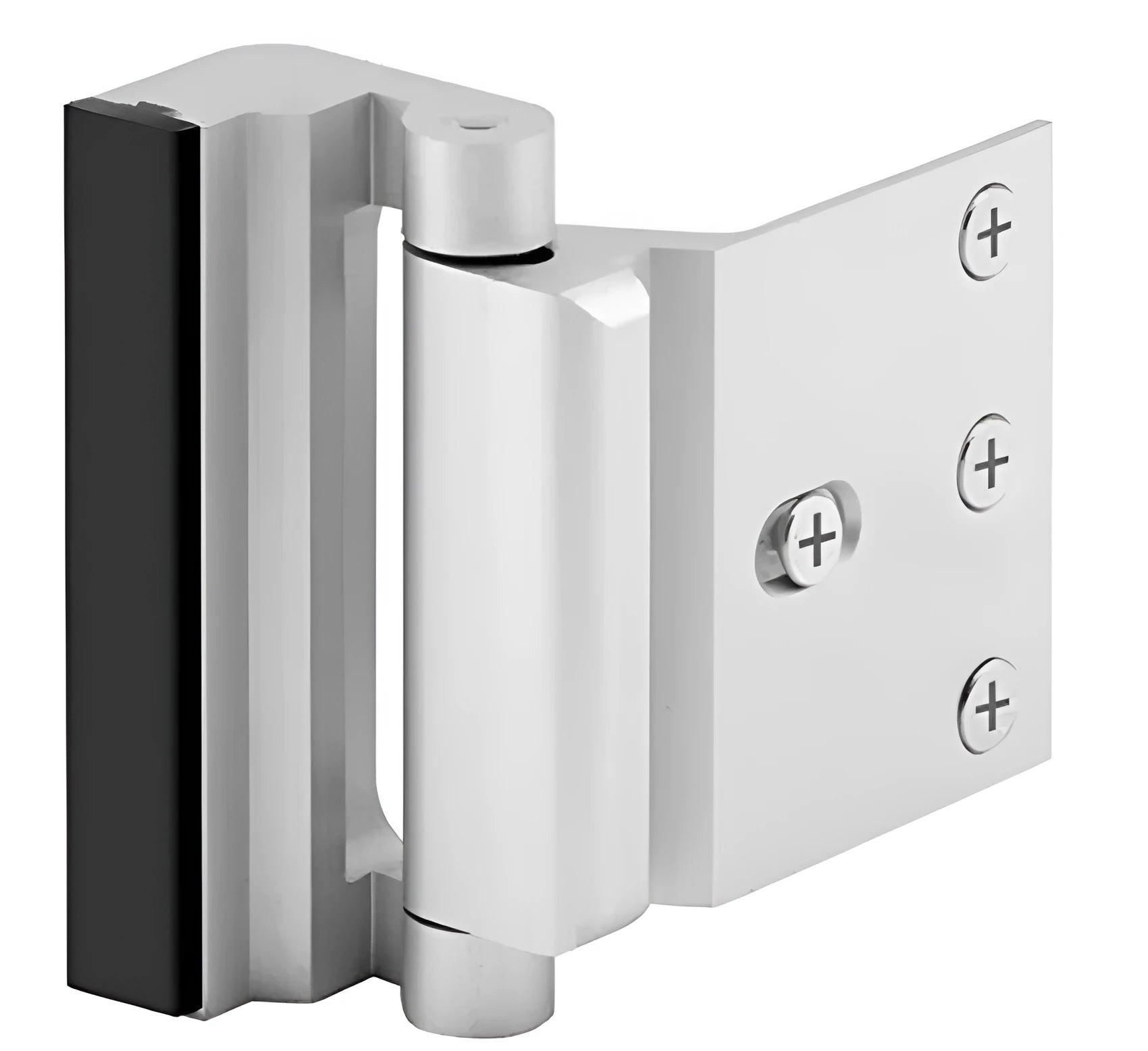 Silver aluminium alloy child safety door lock with 3-inch stop and hinge upgrade