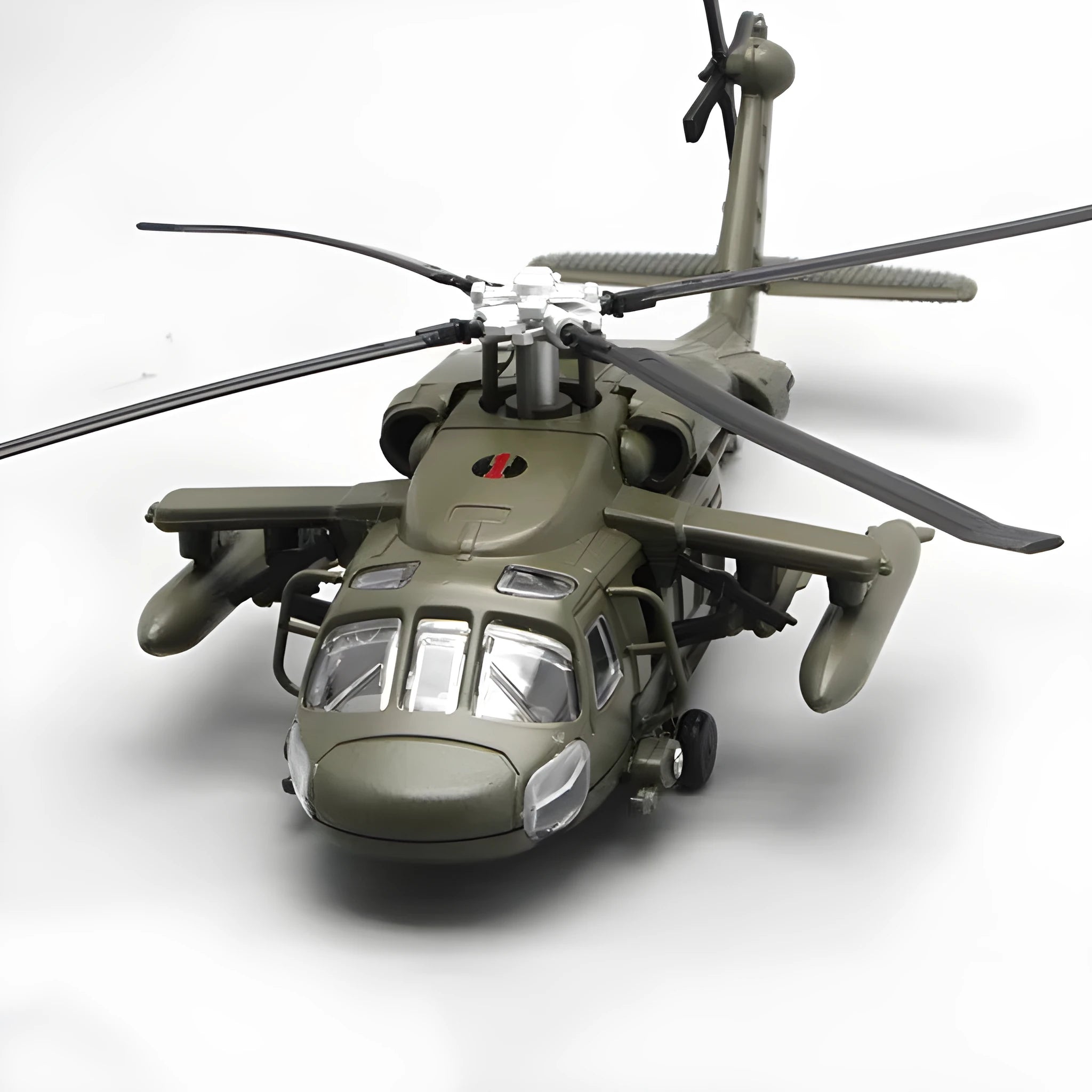 Black Hawk Gunship alloy military model helicopter toy with flash function in green camouflage colour