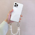 Soft iPhone case with decorative chain in Japanese Korean style for multiple iPhone models