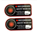 Tesla Sentry Mode warning sticker pair for car windows, PVC electrostatic design