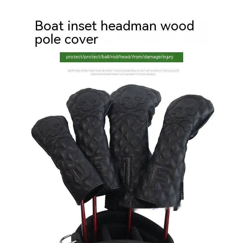 Black and white golf waterproof wooden pole protective cover made from PU material