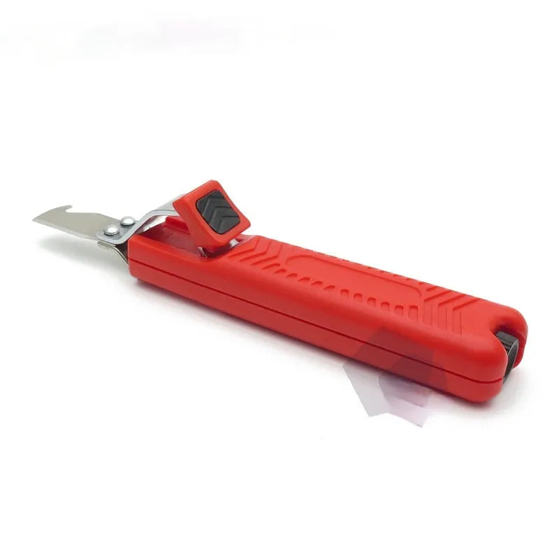 Red engineering plastic wire stripper peeler with hook blade, 170mm length, WS256 model