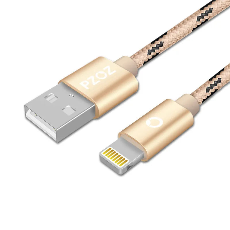 Apple MFI certified Lightning charging cable in grey or silver, 1 metre length.