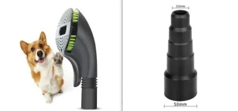Black and green pet grooming brush with TPE head for removing loose hair from dogs