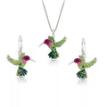 European retro colorful hummingbird shape alloy earrings with electroplated finish for women