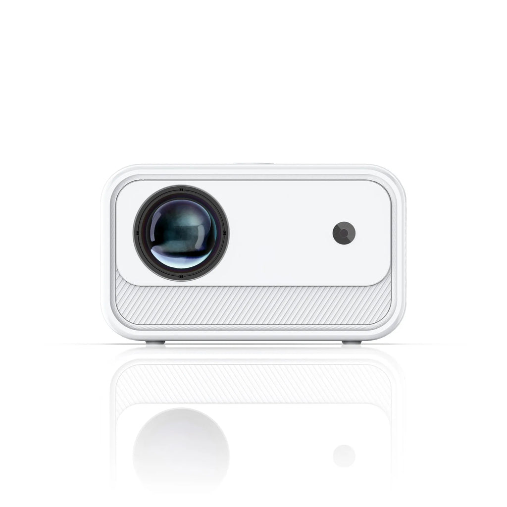 White home office HD projector with 1080p resolution and electric focus