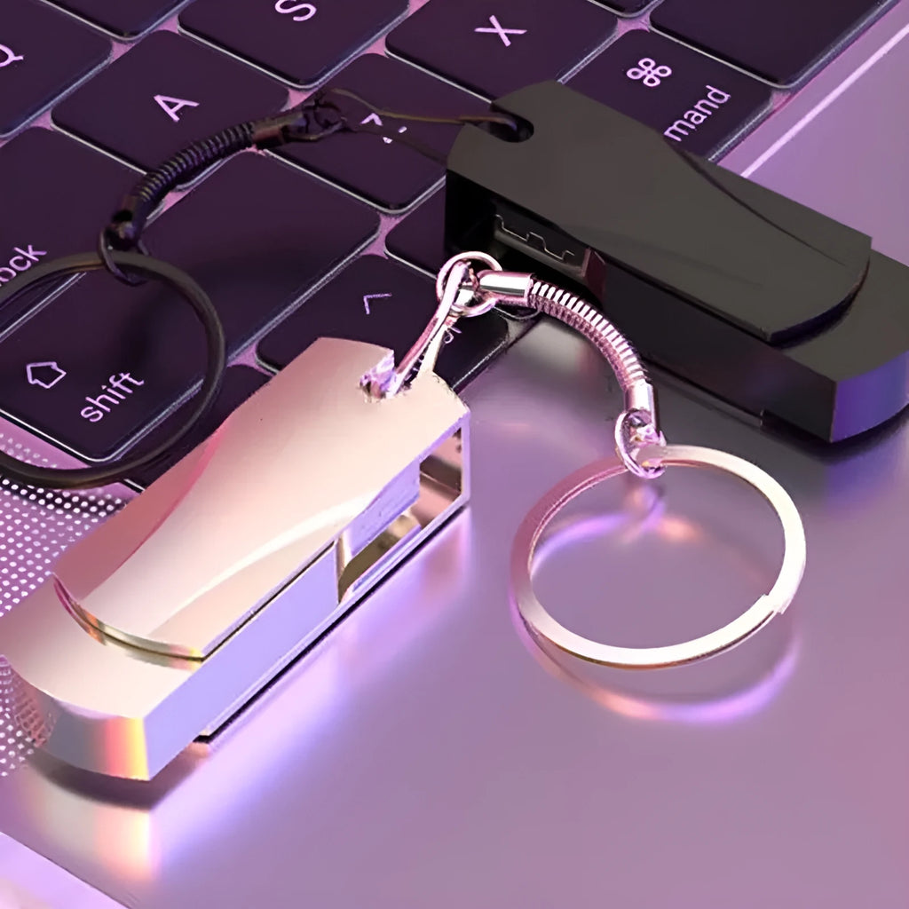 32GB metal USB flash drive with rotating connector in black and grey, mini size 4.2cm