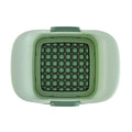 Green multifunctional vegetable chopper with French fries cutter and hand pressure operation