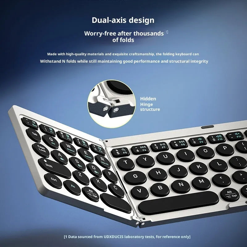 Black folding wireless Bluetooth keyboard for mobile phone notebook tablet universal