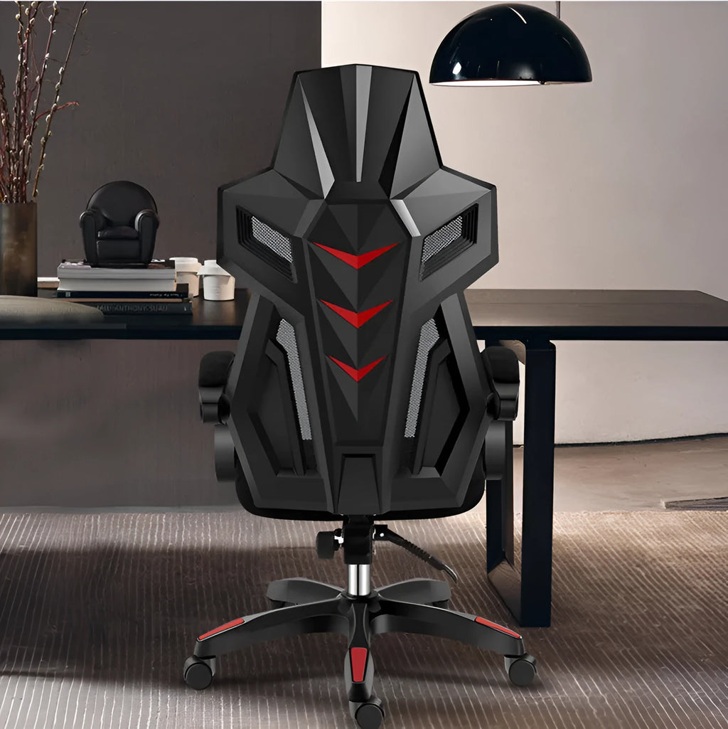 Ergonomic mesh office swivel chair with reclinable backrest, PP frame, and latex sponge cushion