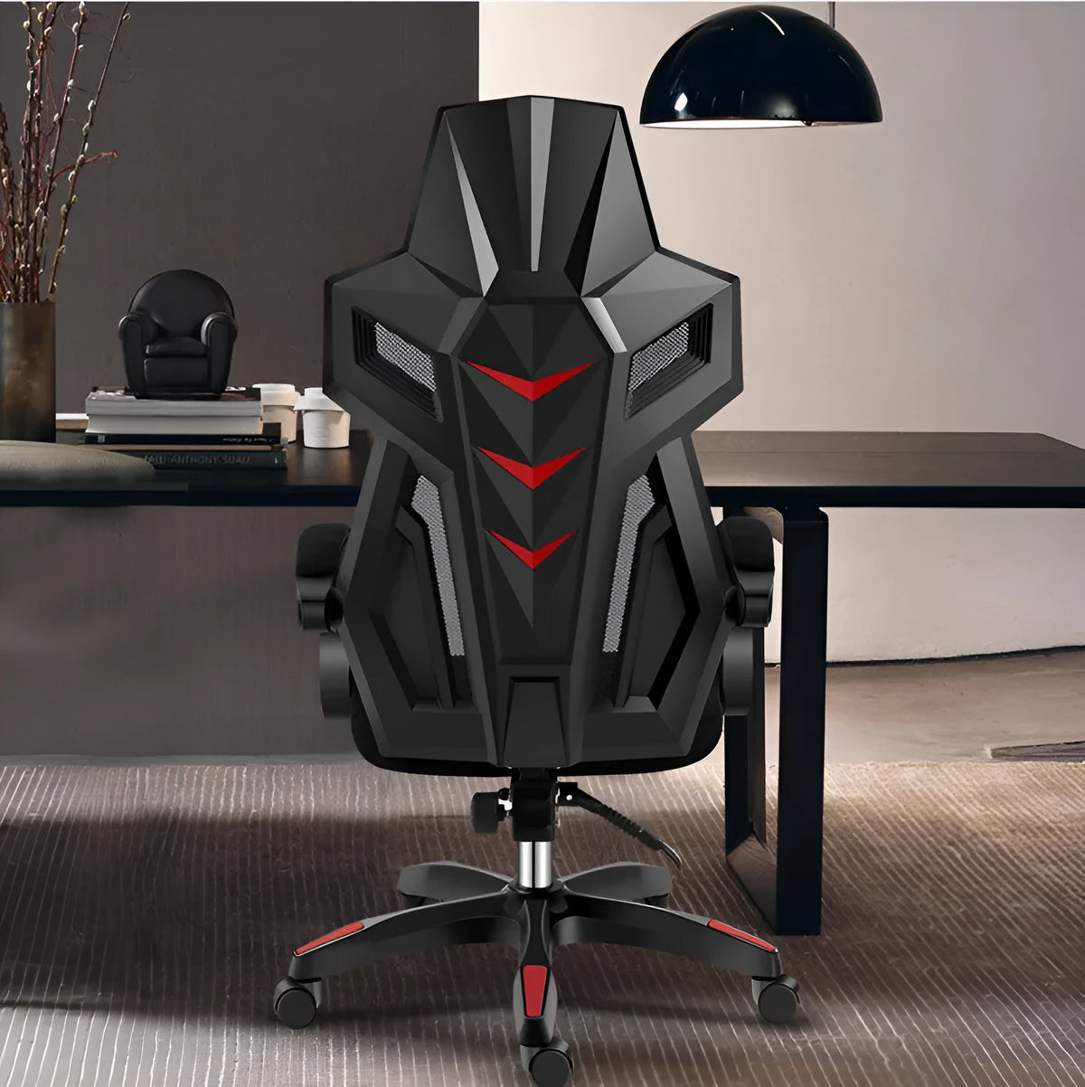 Ergonomic mesh office swivel chair with reclinable backrest, PP frame, and latex sponge cushion