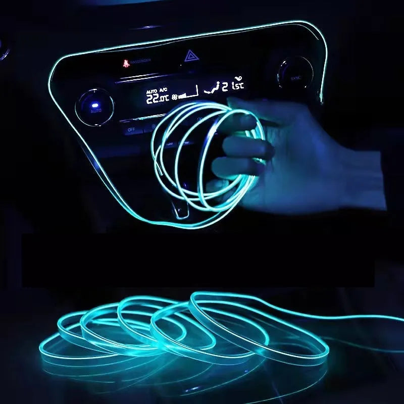 6-metre long flexible USB LED light strip for car interior ambient lighting in various colours
