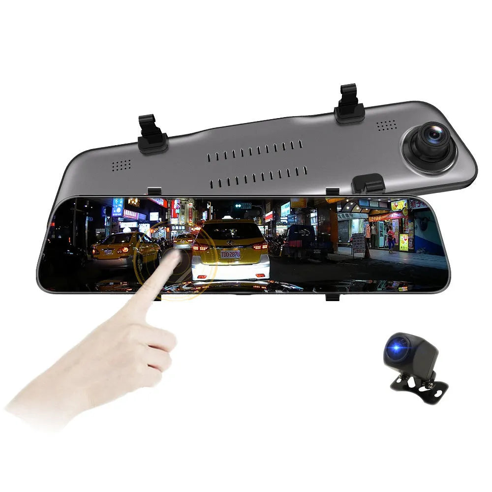12 inch HD driving recorder with 170 degree lens mounted on car rearview mirror, 12MP pixel dash camera