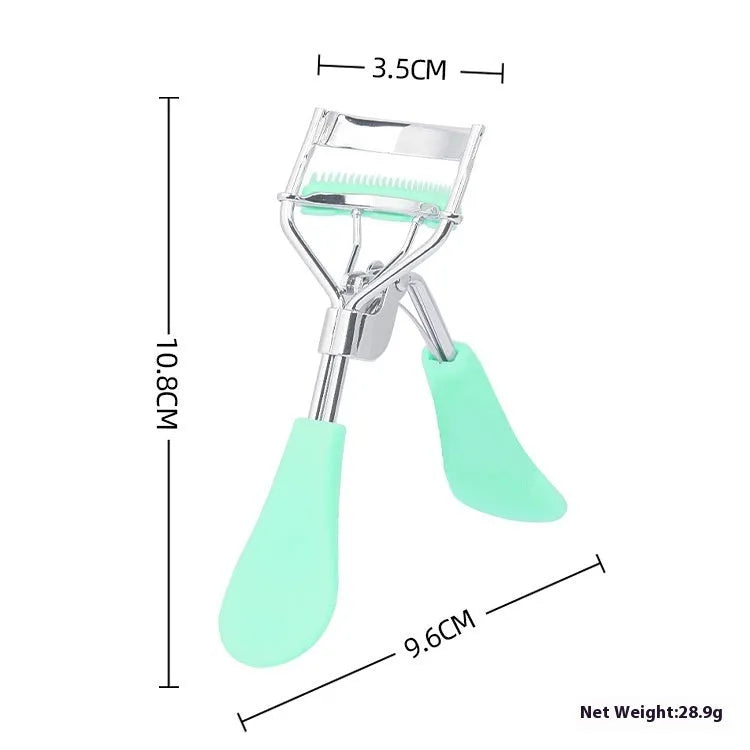 A4 carbon steel eyelash curler with comb attachment in selected colour