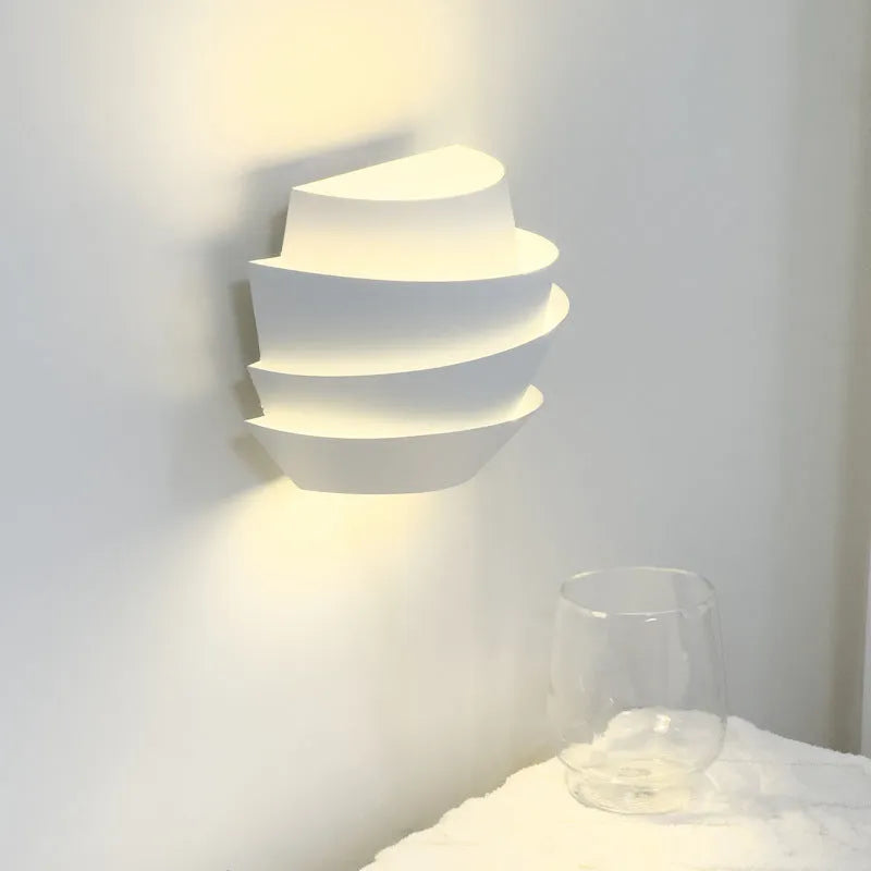 White pine cone inspired modern minimalist wall lamp for bedroom or aisle lighting