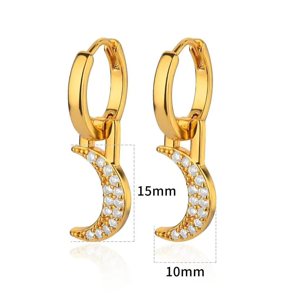 Women's copper geometric butterfly earrings with heart, bow and star details