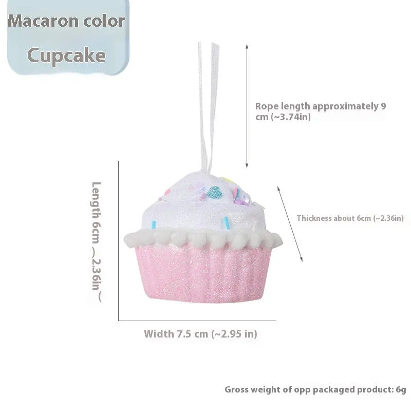 Foam Christmas pendant in macaron colours, Korean style, Ice Cream Cake shape, available in Blue Pink Yellow