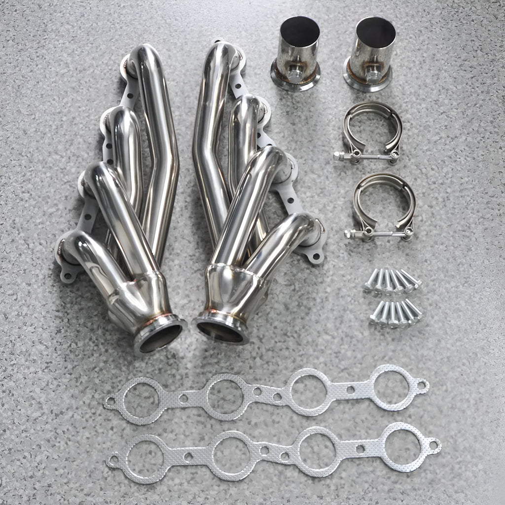 Silver 304 stainless steel exhaust manifold for Chevrolet LS1 LS2 LS3 LS6 engines