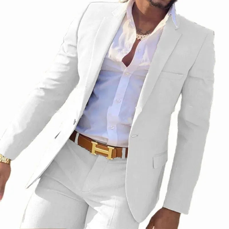 Men's cotton banquet suit in multiple colours with jacket and trousers formal wear